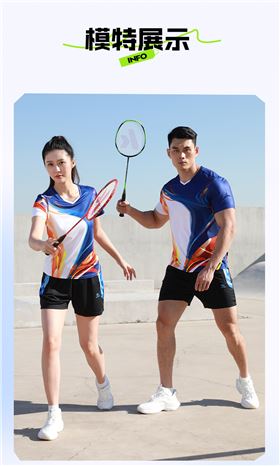 羽毛球V领T恤13